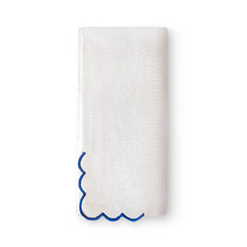 Linen Dinner Napkins with Scallop Detail