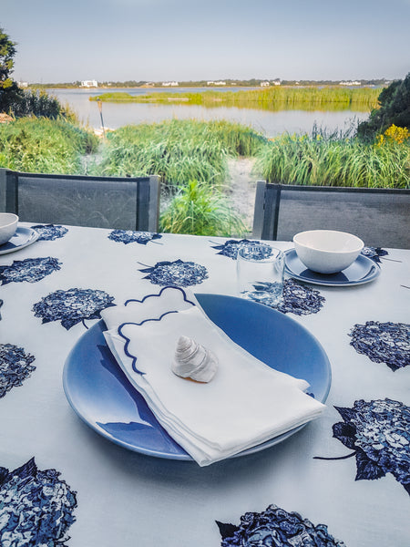 Blue Hydrangea Tablecloth